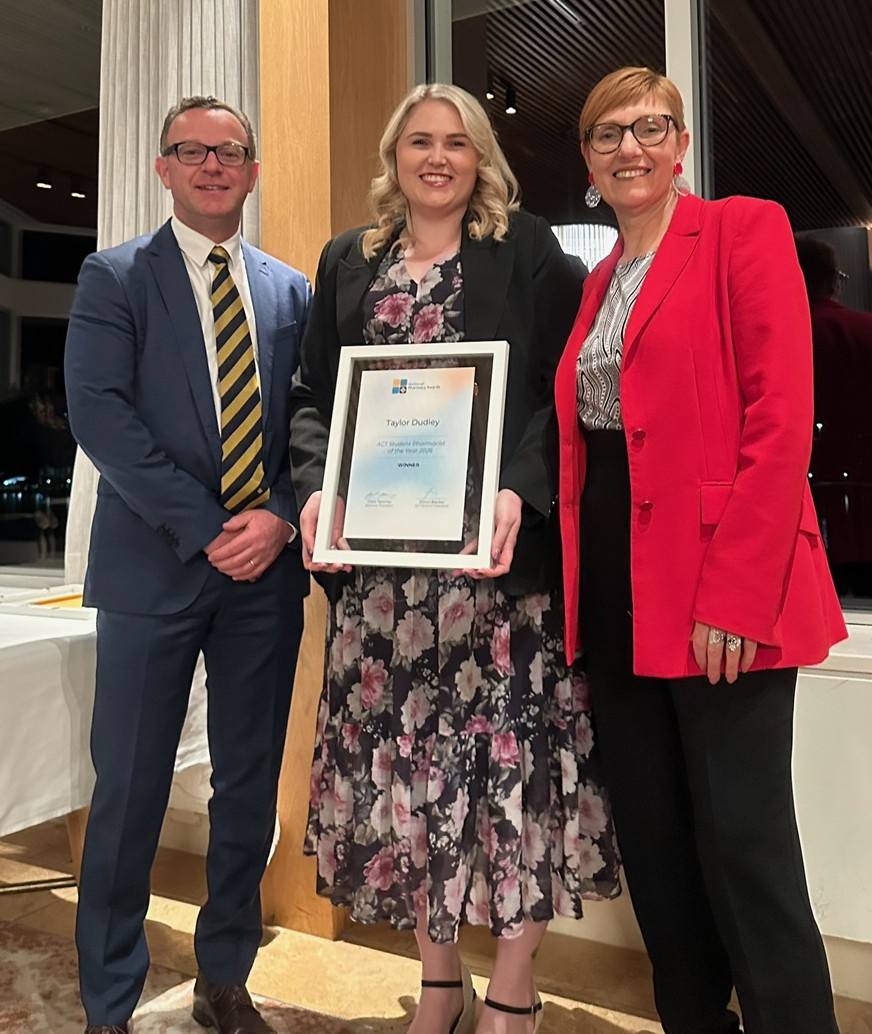 Simon Blacker with Taylor Dudley and Minister for Health of the Australian Capital Territory Rachel Stephen-Smith