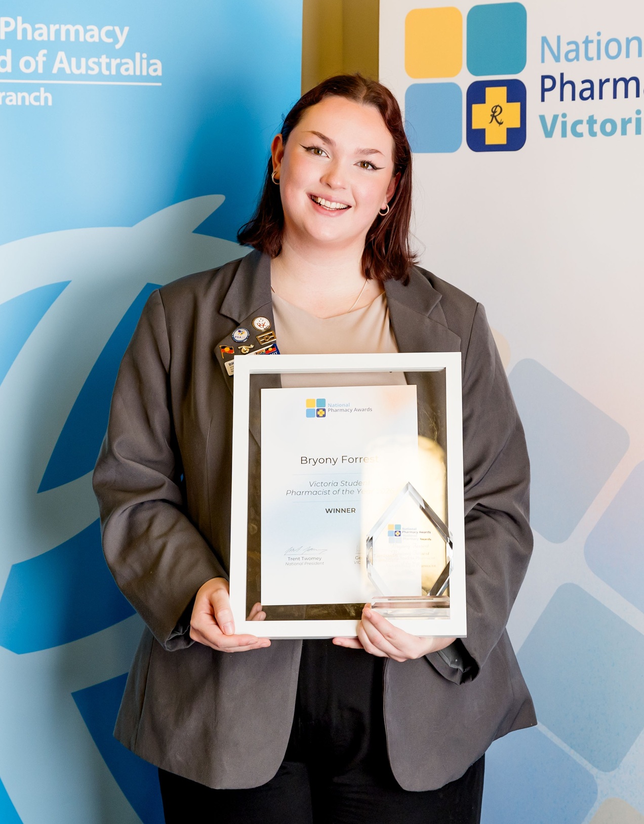 Bryony Forrest receiving her award