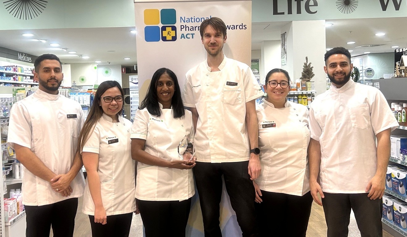 Bev Mistry-Cable and the team Canberra&rsquo;s Cooleman Court Pharmacy in Weston