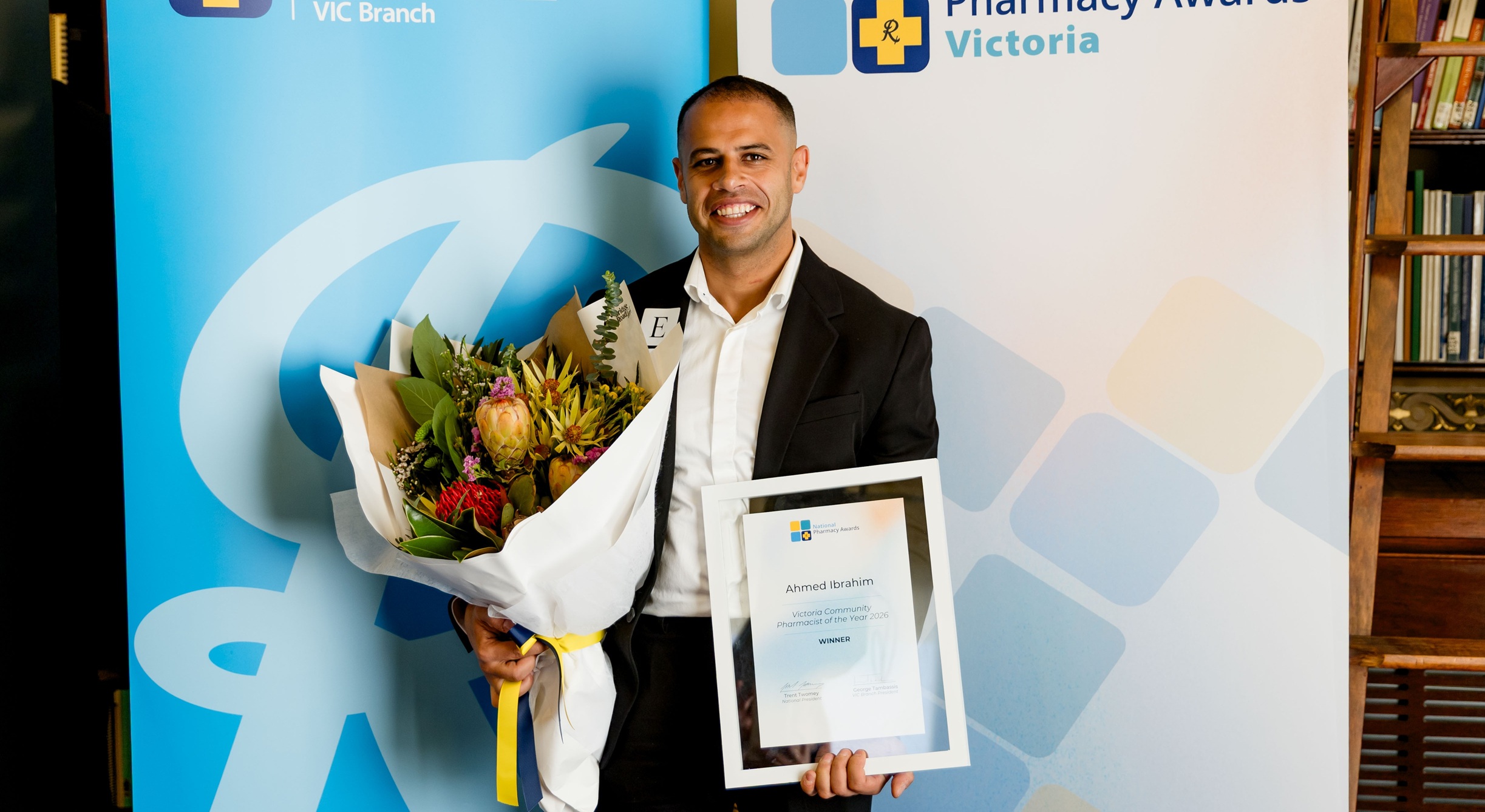 Ahmad Ibrahim receiving his award