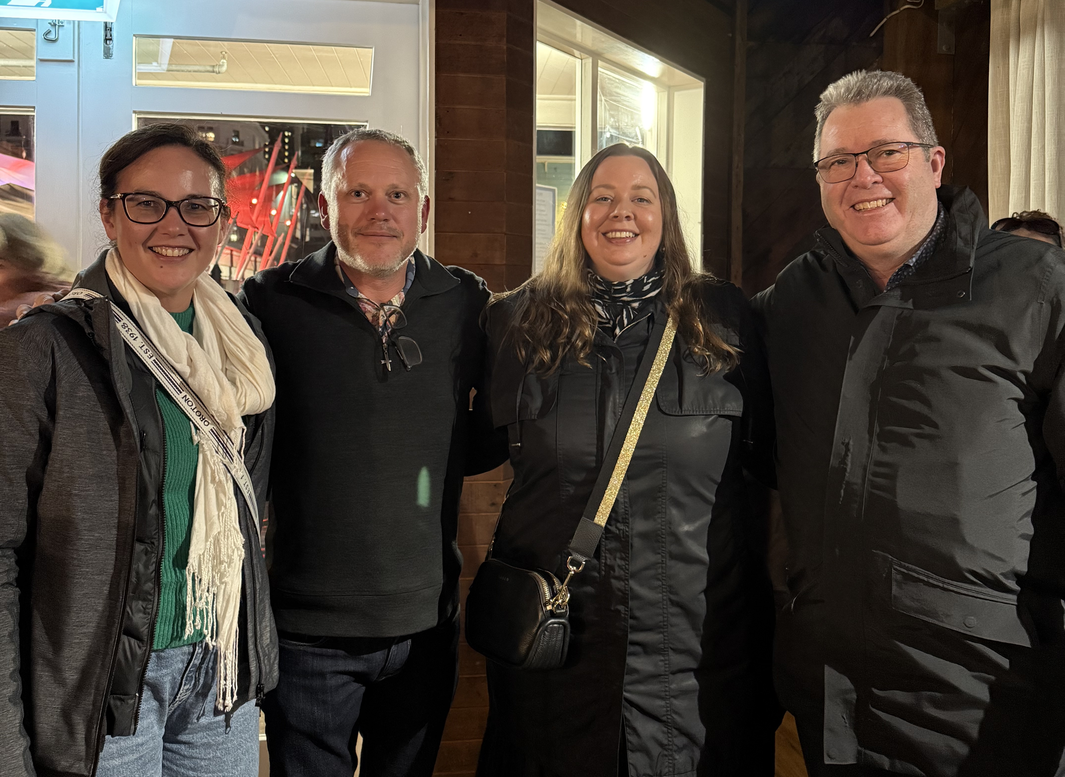 From L to R — Amanda Seeto with the owner of Unichem Kilbirnie New Zealand James Westbury, general manager of membership and professional services at PGNZ Nicole Rickman and chief executive of PGNZ Andrew Gaudin